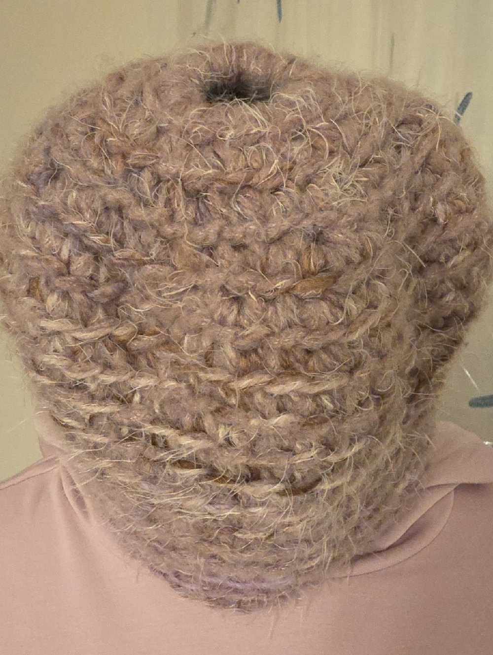 Handmade Chunky Alpaca Wool Knit Beanie in Dusty Mauve